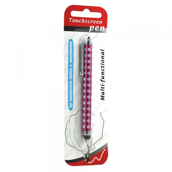 Wholesale Polka Dot Slim Stylus Touch Pen (Hot Pink)
